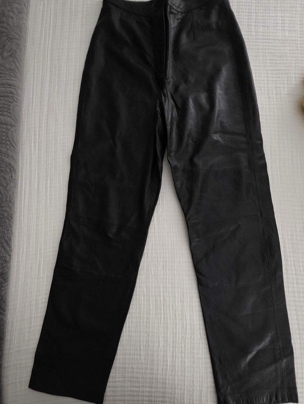 Mixit Black Leather Straight-Leg Pants - 12T